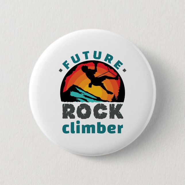 Badge Rond 5 Cm Future Escalade Rock Climber Mountain (Devant)