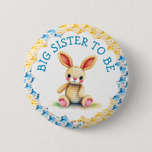 Badge Rond 5 Cm Future Grande Sœur Baby Shower pour Garçon
