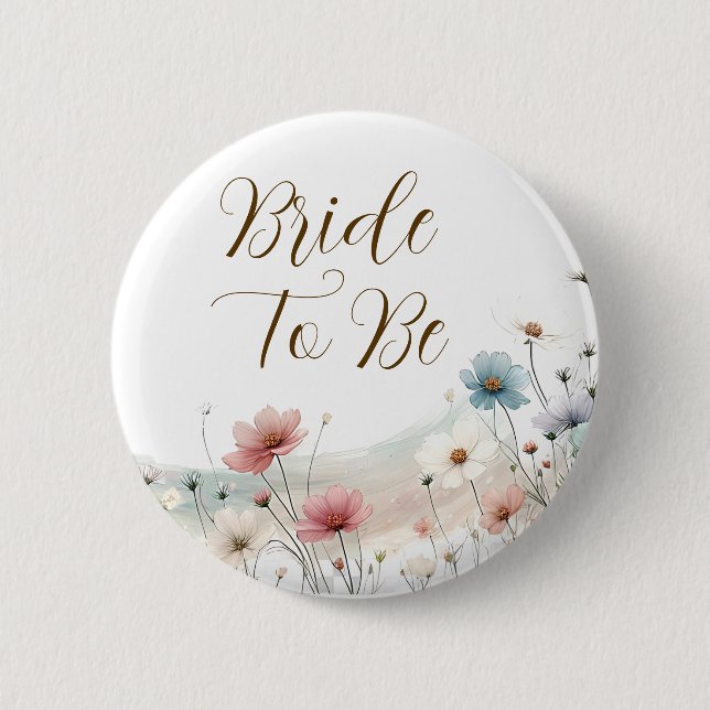 Badge Rond 5 Cm Future Mariée | Baby Shower Champêtre (Devant)