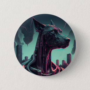 Badge Rond 5 Cm Futuriste Grande Danse Le compagnon robotique
