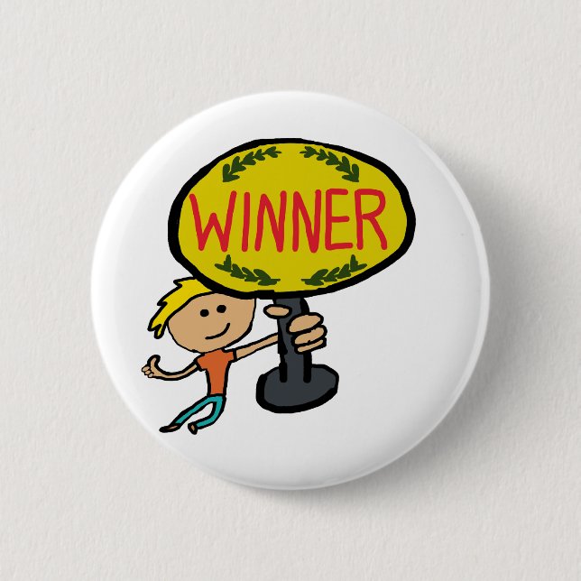 Badge Rond 5 Cm Gagnant (Devant)