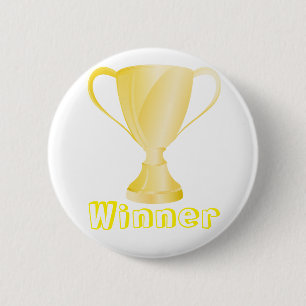 Badge Rond 5 Cm Gagnant d'or