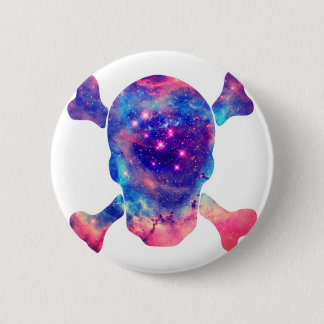 Badge Rond 5 Cm Galaxie de crâne