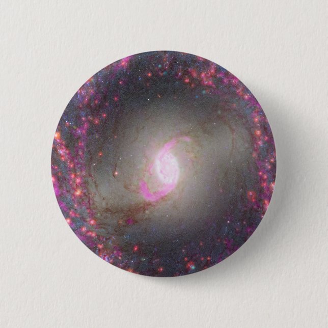 Badge Rond 5 Cm Galaxie Spirale Ngc 3351. (Devant)