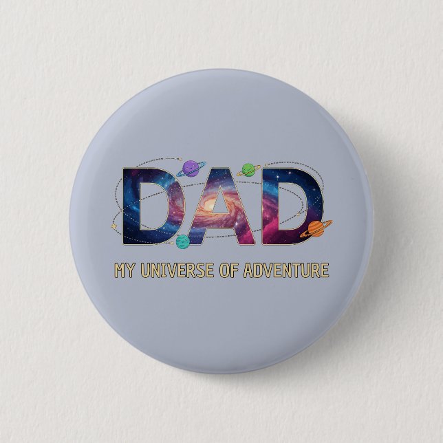 Badge Rond 5 Cm Galaxy Dad Universe Adventure (Devant)
