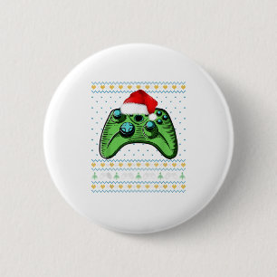Badge Rond 5 Cm Game de Noël horrible contrôleur vidéo Ch