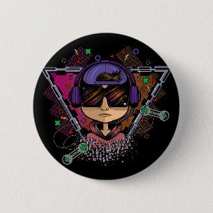 Badge Rond 5 Cm Gamer Boy