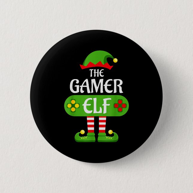 Badge Rond 5 Cm Gamer Elf Christmas Matching Group Family  (Devant)