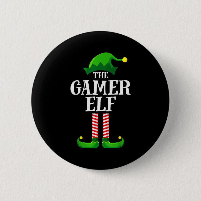 Badge Rond 5 Cm Gamer Elf Matching Family Group Christmas Party Py (Devant)