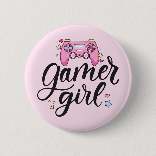 Badge Rond 5 Cm Gamer fille (Devant)