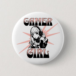Badge Rond 5 Cm Gamer fille | Jeux