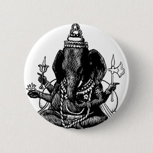 Badge Rond 5 Cm Ganesh