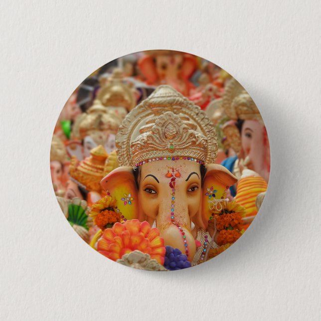 Badge Rond 5 Cm Ganesha (Devant)