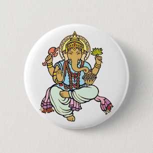 Badge Rond 5 Cm Ganesha