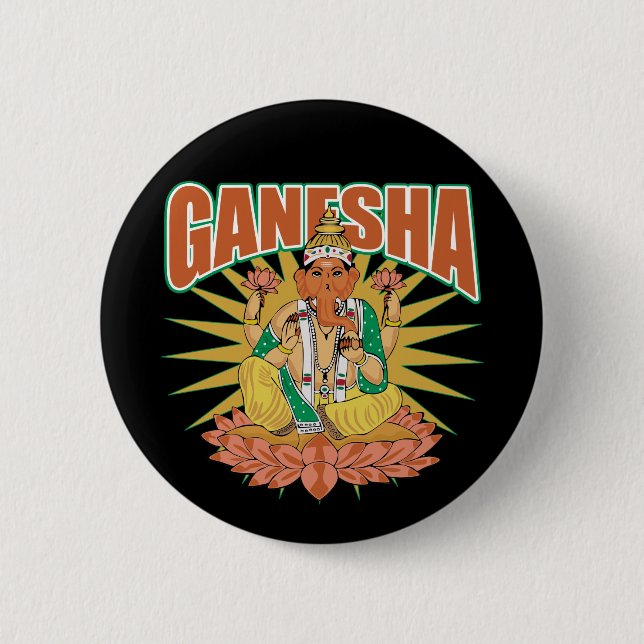 Badge Rond 5 Cm Ganesha indou (Devant)