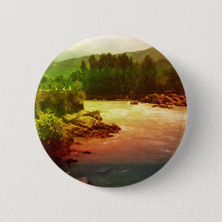Badge Rond 5 Cm Ganga saint le Gange au nord de Haridwar Inde
