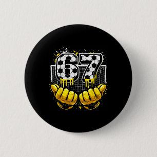 Badge Rond 5 Cm Gant de gardiens de but avec numéro 67 Soccer Numb