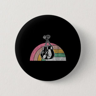 Badge Rond 5 Cm Gants de boxe rétro Vibes arc-en-ciel