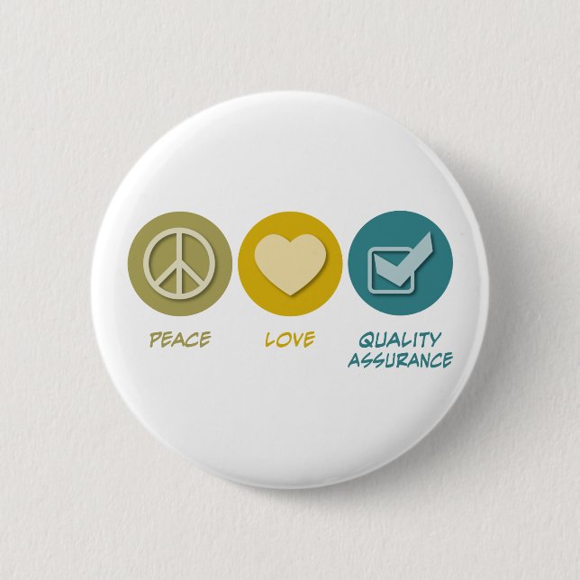 Badge Rond 5 Cm Garantie de qualité d'amour de paix (Devant)
