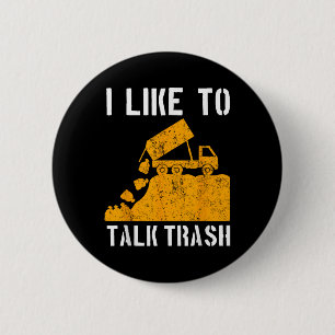 Badge Rond 5 Cm Garbage Truck Recycle Trash Collecteur Terre