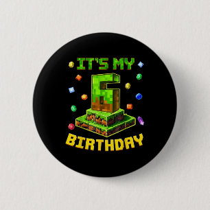 Badge Rond 5 Cm Garçon d'anniversaire C'est mon 6e anniversaire Fê