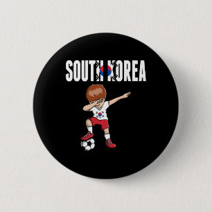 Badge Rond 5 Cm Garçon de football qui fait du dabbing Corée du Su