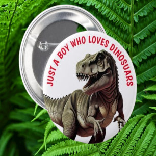 Badge Rond 5 Cm Garçon qui aime les dinosaures