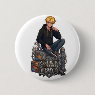 Badge Rond 5 Cm Garçon Streetwear Esthétique - Anime Cool