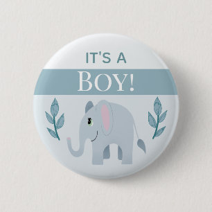Badge Rond 5 Cm Garçons mignons C'est un Baby shower éléphant garç