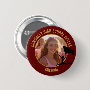 Badge Rond 5 Cm Garde de couleur marron or Photo Danseuse Lycée