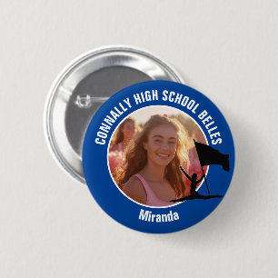 Badge Rond 5 Cm Garde de Drapeau de Couleur Bleue Photo Danseuse d