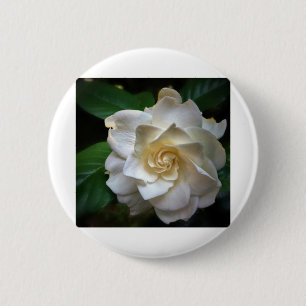 Badge Rond 5 Cm Gardénie blanche