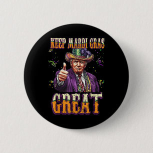 Badge Rond 5 Cm Garder Mardi Gras Grand Amusant Trump Mardi Gras 2