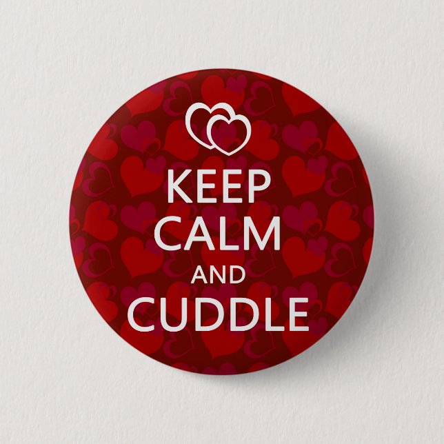 Badge Rond 5 Cm Gardez le calme et caressez (Devant)