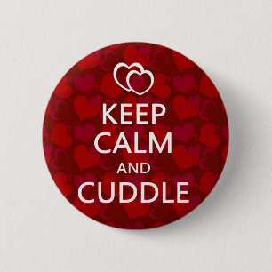 Badge Rond 5 Cm Gardez le calme et caressez