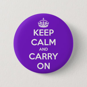 Badge Rond 5 Cm Gardez le calme et continuez le pourpre