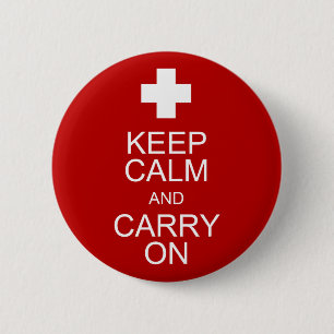 Badge Rond 5 Cm Gardez le calme et continuez - les premiers