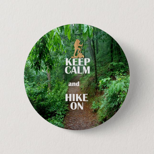 Badge Rond 5 Cm Gardez le calme et la marche (Devant)