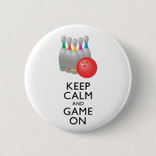 Badge Rond 5 Cm GARDEZ LE CALME ET LE JEU SUR - Bowling