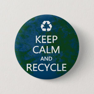 Badge Rond 5 Cm Gardez le calme et le réutilisez