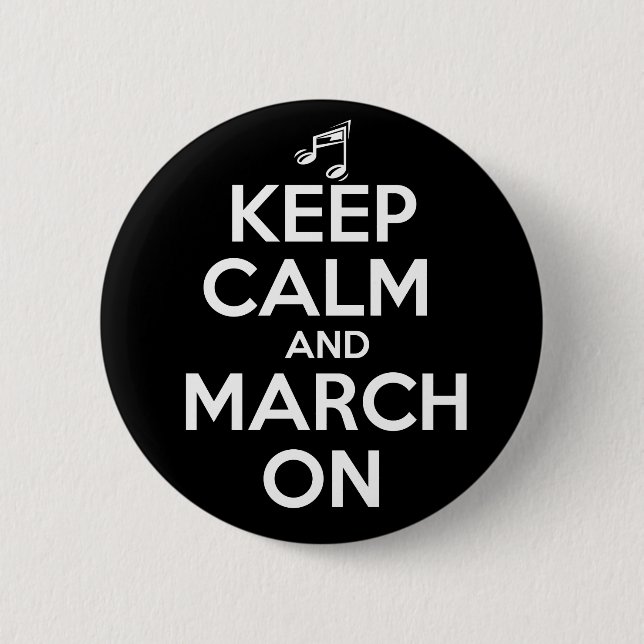 Badge Rond 5 Cm Gardez le calme et mars dessus (Devant)