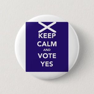 Badge Rond 5 Cm Gardez le calme et votez oui