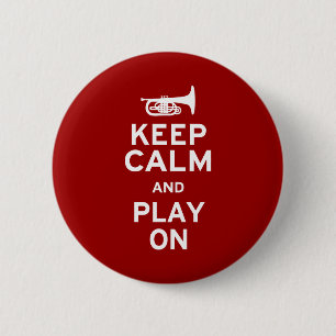 Badge Rond 5 Cm Gardez Mellophone calme