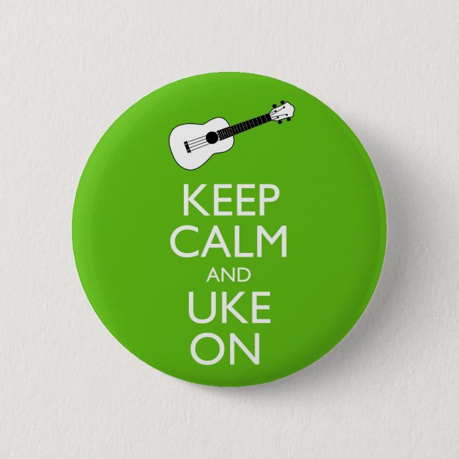 Badge Rond 5 Cm Gardez Uke calme sur (le shamrock) (Devant)