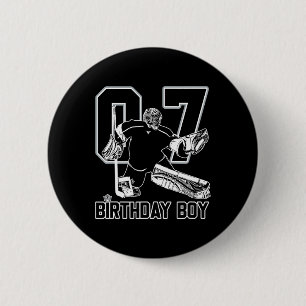 Badge Rond 5 Cm Gardien de but de hockey sur glace n°7 Joyeux 7e a