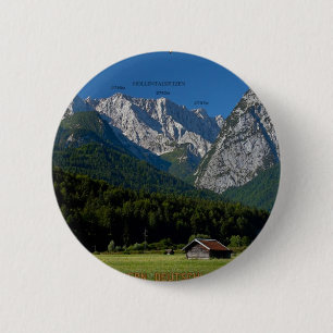 Badge Rond 5 Cm Garmisch - le Zugspitze et l'Alpspitze