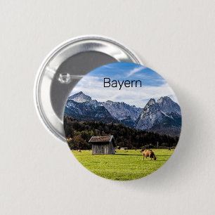 Badge Rond 5 Cm Garmisch Partenkirchen Alpes Bavière Allemagne
