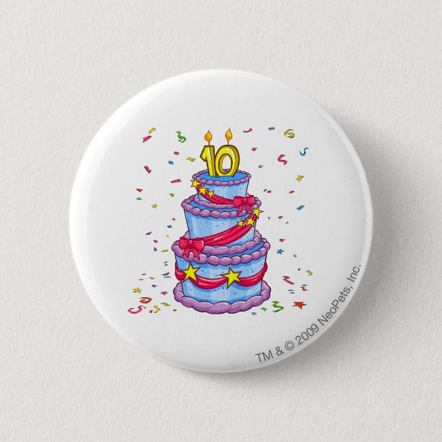 Badge Rond 5 Cm Gâteau d'anniversaire (Devant)