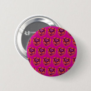 Badge Rond 5 Cm Gâteau d'anniversaire Cœur Coquette Zodiaque Lion