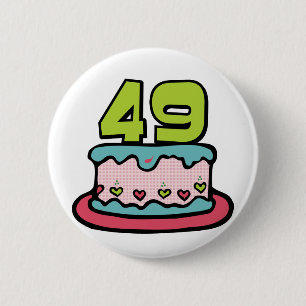 Badge Rond 5 Cm Gâteau d'anniversaire de 49 ans